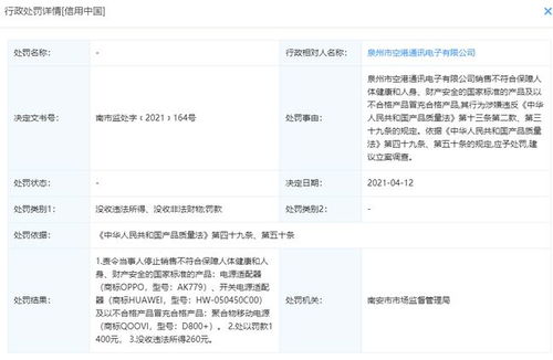 福建泉州质监局查处冒牌华为充电器，立案调查涉事厂商